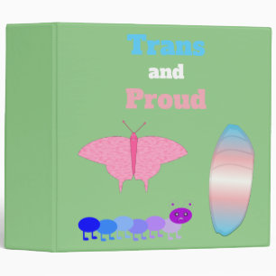 LGBTQIA Transgender Pride Caterpillar to Butterfly Binder