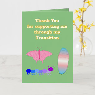 LGBTQIA Transgender Pride Caterpillar to Butterfly Foil Greeting Card