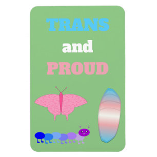 LGBTQIA Transgender Pride Caterpillar to Butterfly Magnet