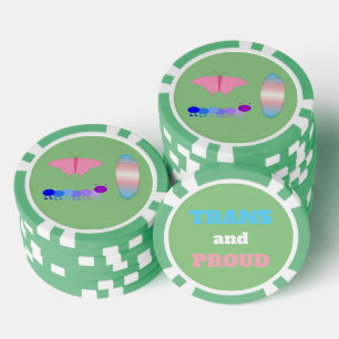 LGBTQIA Transgender Pride Caterpillar to Butterfly Poker Chips