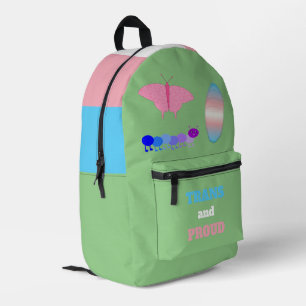 LGBTQIA Transgender Pride Caterpillar to Butterfly Printed Backpack