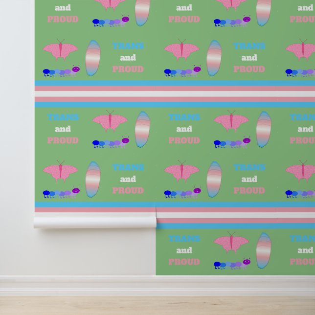 LGBTQIA Transgender Pride Caterpillar to Butterfly Wallpaper (Application)