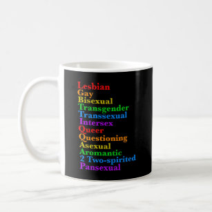 LGBTTIQQAA2P Pride Diversity Rainbow LGBTQ Acronym Coffee Mug