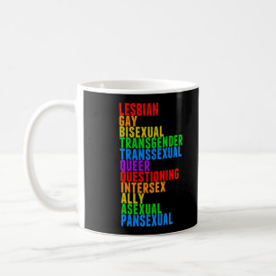 LGBTTQQIAAP Pride Diversity Rainbow Acrostic Coffee Mug