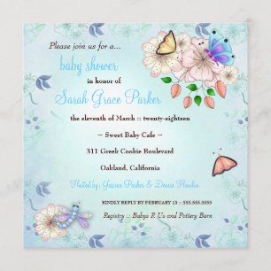 LGC   Garden Baby Shower Blue #2 Invitation