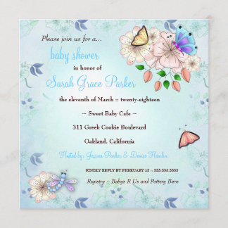 LGC | Garden Baby Shower Blue #2 Invitation