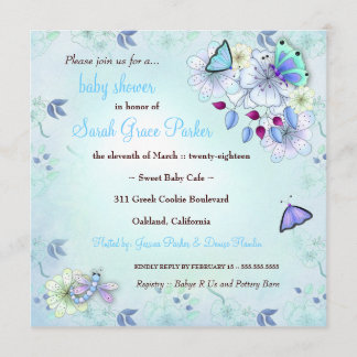 LGC | Garden Baby Shower Blue Invitation