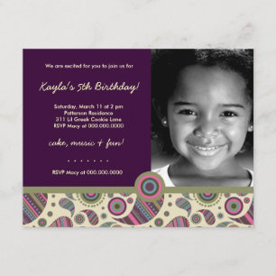 LGC Sweet Paisley Purple Invitation