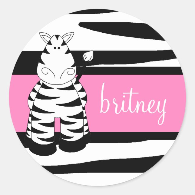 LGC | Un Sticker Zebra Hot Momma rose pâle (Devant)