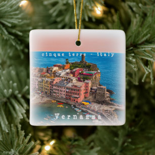 LGR002 VERNAZZA, Cinque Terre, Italy, Ceramic Ornament