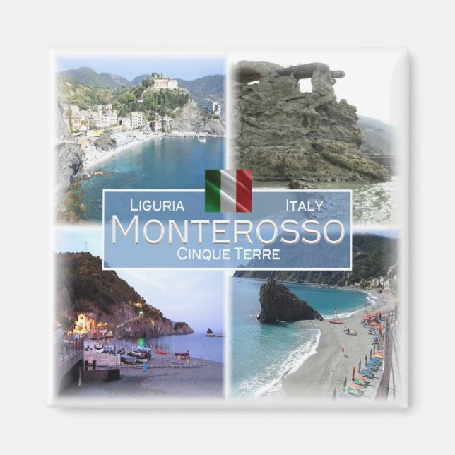 LGR059 MONTEROSSO, Mosaic, Italy, Fridge Magnet (Front)