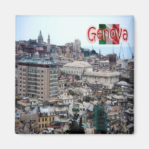 LGR152 GENOA, Overview of Port, Italy, Fridge Magnet