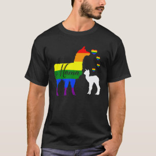 LGTB Cute Lesbian Gay Mama Llama Alpaca Rainbow Mo T-Shirt