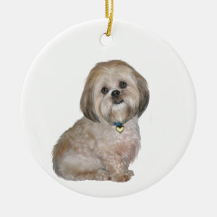 Lhasa Apso (A) - golden / cream Ceramic Ornament