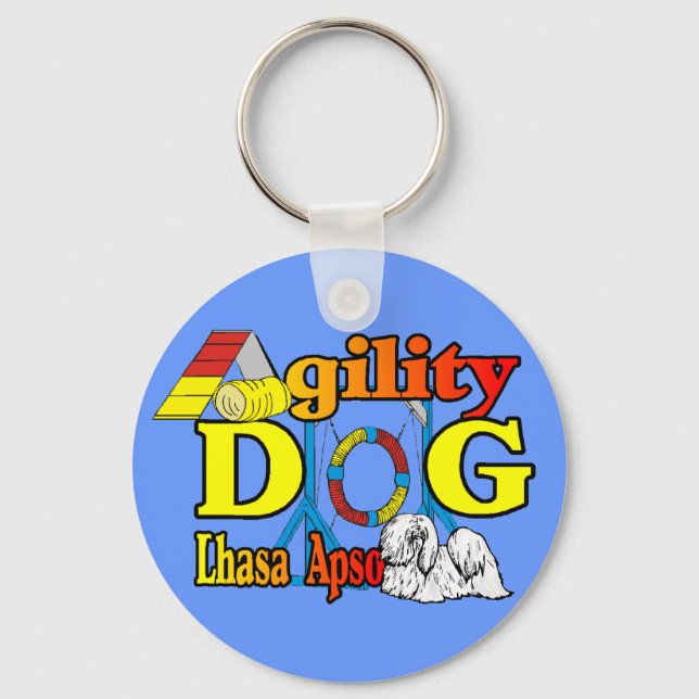 Lhasa Apso Agility Gifts Keychain (Front)
