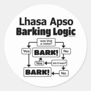 Lhasa Apso Barking Logic Classic Round Sticker