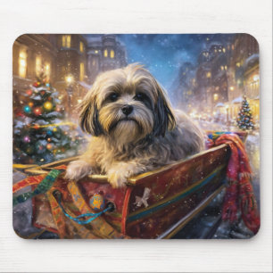 Lhasa Apso Christmas Festive Season  Mouse Pad