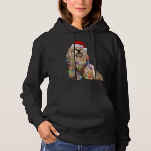 Lhasa Apso Christmas Lights Xmas Dog Lover Santa H Hoodie