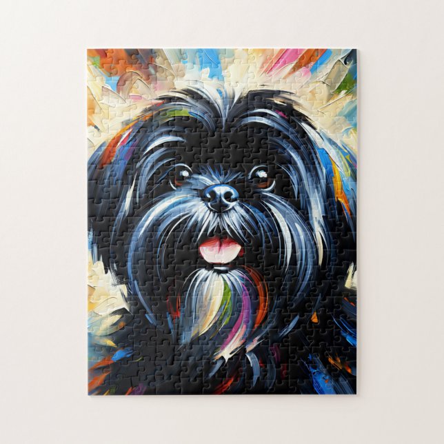 Lhasa Apso Dog Acrylic Print Dog Lover Gift Jigsaw Puzzle (Vertical)