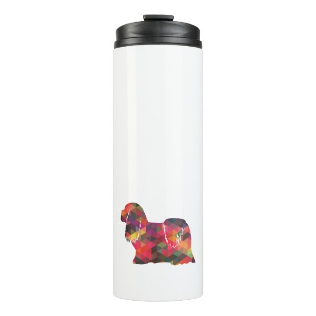 Lhasa Apso Dog Breed Geo Silhouette Multi Thermal Tumbler (Front)
