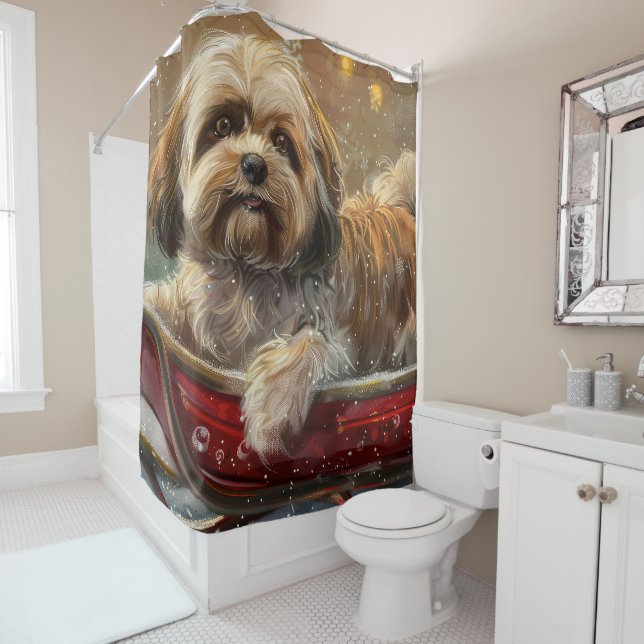 Lhasa Apso Dog Christmas Festive (In Situ)