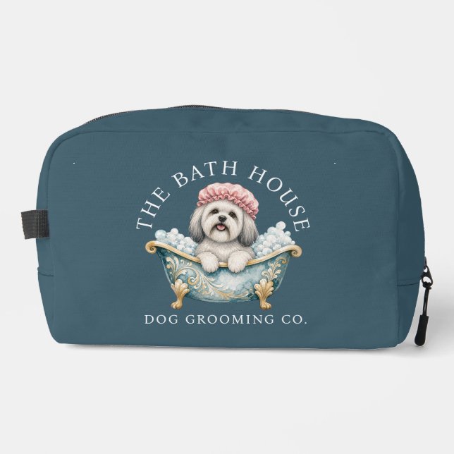 Lhasa Apso Dog Grooming Kit Tool Bag | Teal (Front)