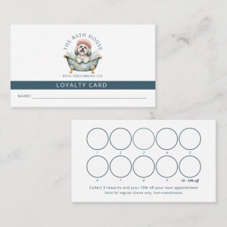 Lhasa Apso Dog Grooming Loyalty Card