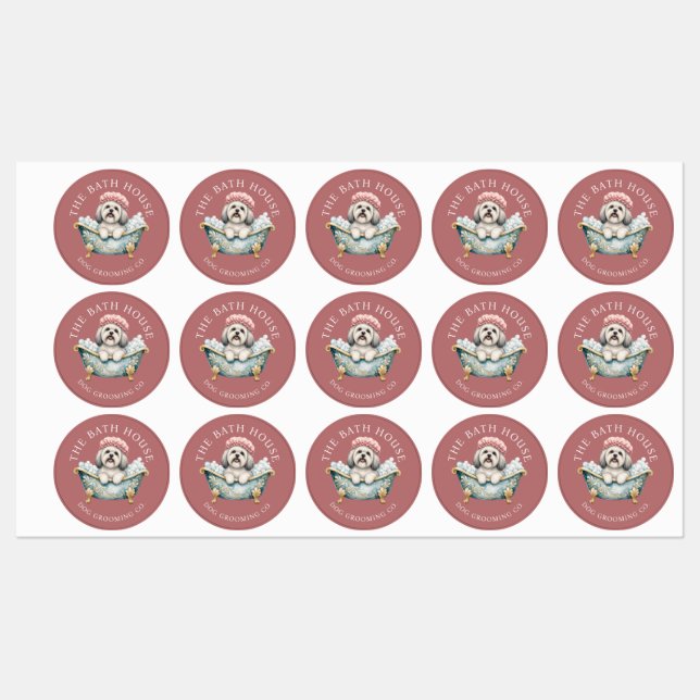 Lhasa Apso Dog Grooming Waterproof Sticker Sheets  (Sheet)