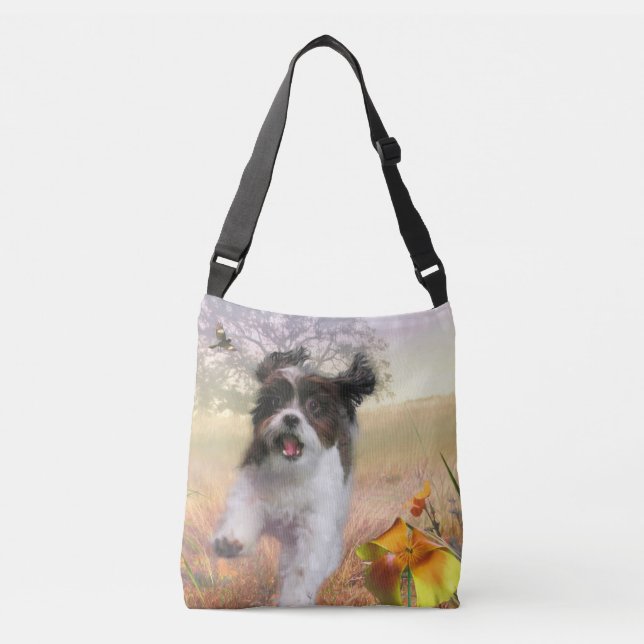 Lhasa Apso Dog High Tail Home Crossbody Bag (Front)