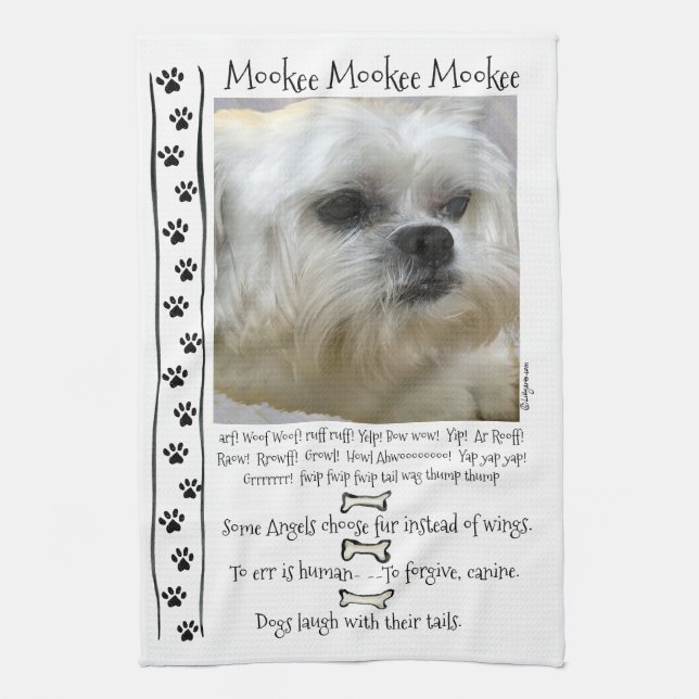 Lhasa Apso Dog Quotes Kitchen Towel (Vertical)