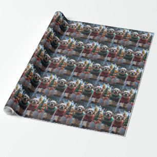 Lhasa Apso Dogs Christmas Snow Holiday Wrapping Paper