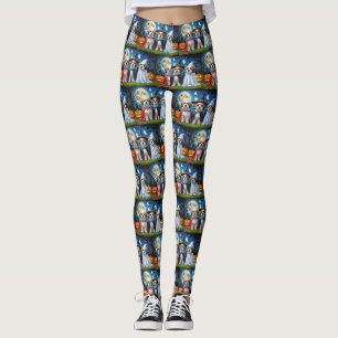 Lhasa Apso Dogs Pumpkin Halloween Funny  Leggings