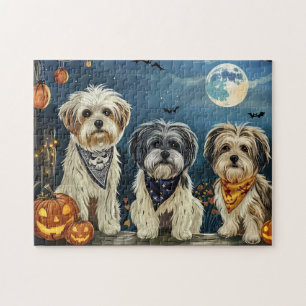 Lhasa Apso Halloween Spooky Jigsaw Puzzle