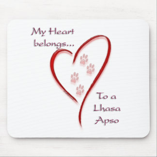Lhasa Apso Heart Belongs Mouse Pad