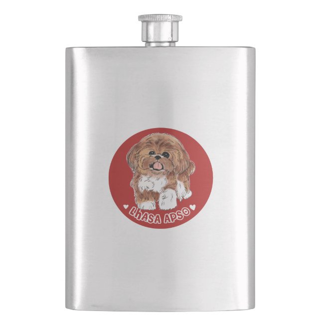 Lhasa Apso Hip Flask (Front)