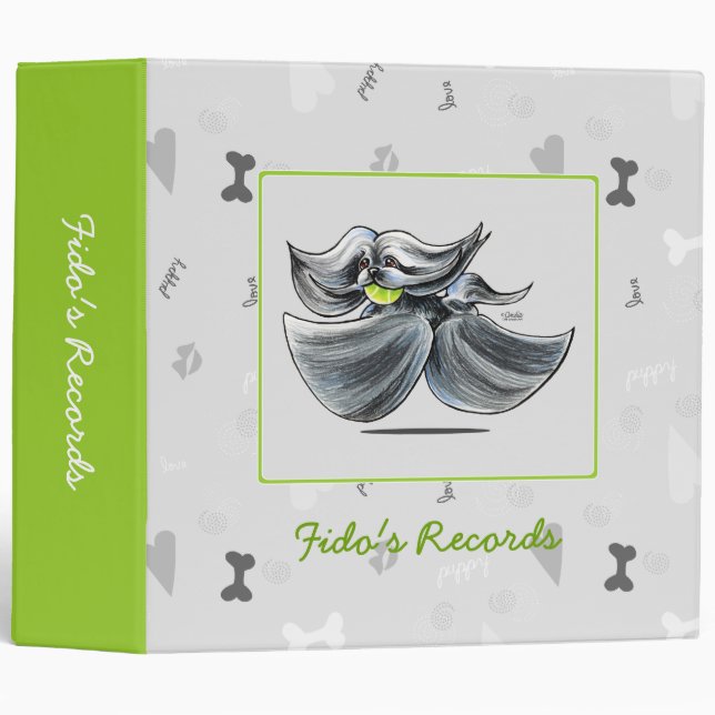 Lhasa Apso Off-Leash Art™ Pet Records Custom Binder (Front/Spine)