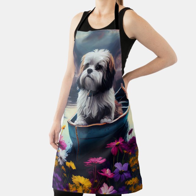 Lhasa Apso on a Paddle: A Scenic Adventure Apron (Insitu)