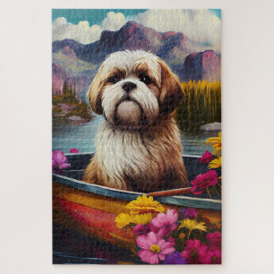 Lhasa Apso on a Paddle: A Scenic Adventure Jigsaw Puzzle