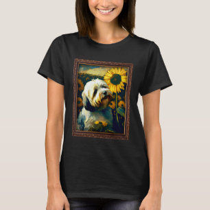 Lhasa Apso Painting Sunflower Flower Mom Women Flo T-Shirt