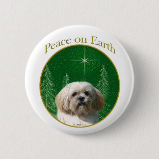 Lhasa Apso Peace 2 Inch Round Button