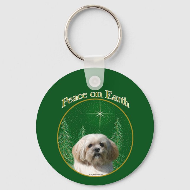 Lhasa Apso Peace Keychain (Front)
