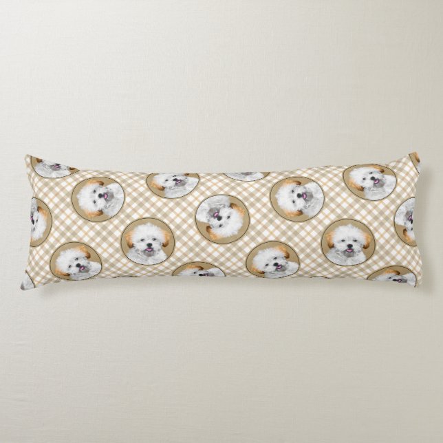 Lhasa Apso Puppy Painting Cute Original Dog Art Body Pillow (Front)