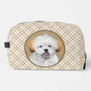 Lhasa Apso Puppy Painting Cute Original Dog Art Dopp Kit