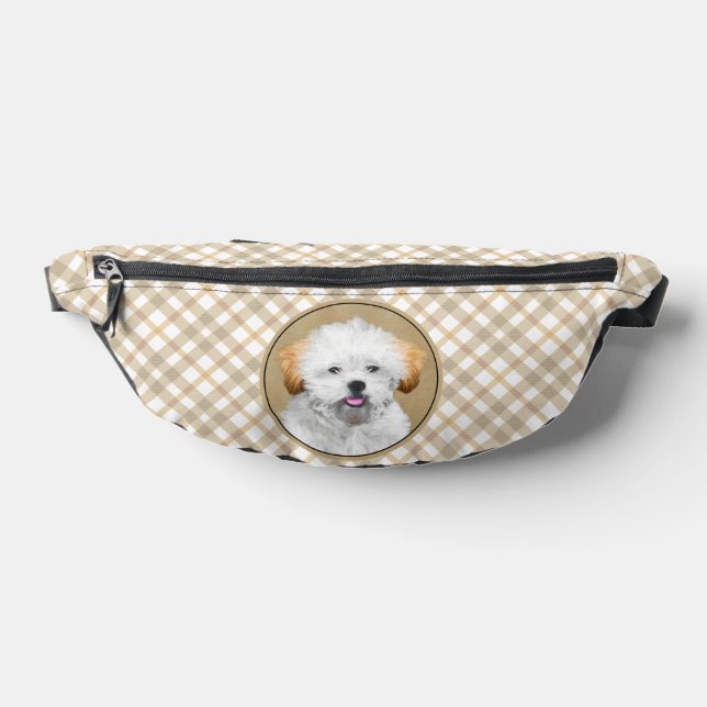 Lhasa Apso Puppy Painting Cute Original Dog Art Fanny Pack (Lay Down)