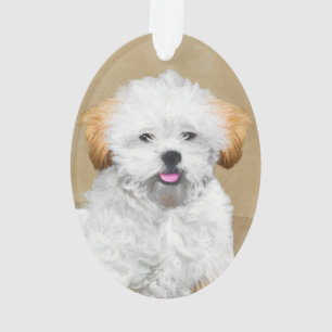 Lhasa Apso Puppy Painting - Cute Original Dog Art Ornament