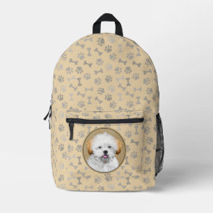 Lhasa Apso Puppy Painting - Cute Original Dog Art Printed Backpack