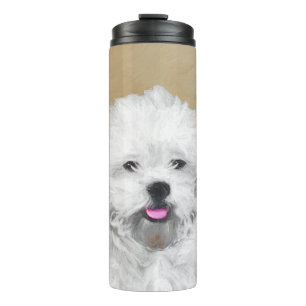 Lhasa Apso Puppy Painting - Cute Original Dog Art Thermal Tumbler