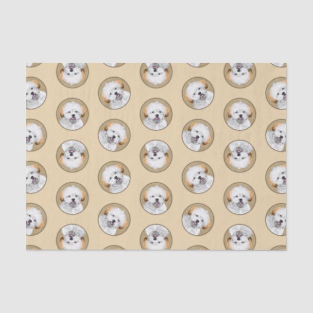 Lhasa Apso Puppy Painting Cute Original Dog Art Tissue Paper (Front)