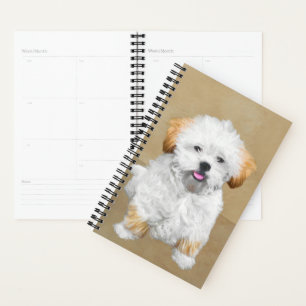 Lhasa Apso Puppy Peinture - Cute Original Chien Ar