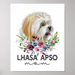 Lhasa Apso Shirt Gifts Dog Mom Poster
